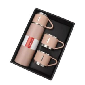 Garrafa Térmica Acompanha 3 Xícaras Inox Conserva Temperatura Bebidas - Imagem 2