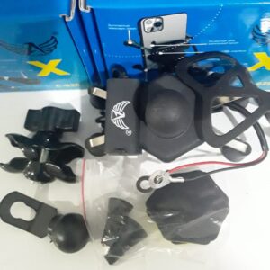 Suporte Celular Moto Tipo X Carregador Celular GPS Motoboy Entrada USB Cabo Conector Universal - Imagem 4