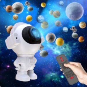 Projetor Astronauta Luz Espacial Galáxia Com Controle Remoto e Caixa de Som Bluetooth - Imagem 2